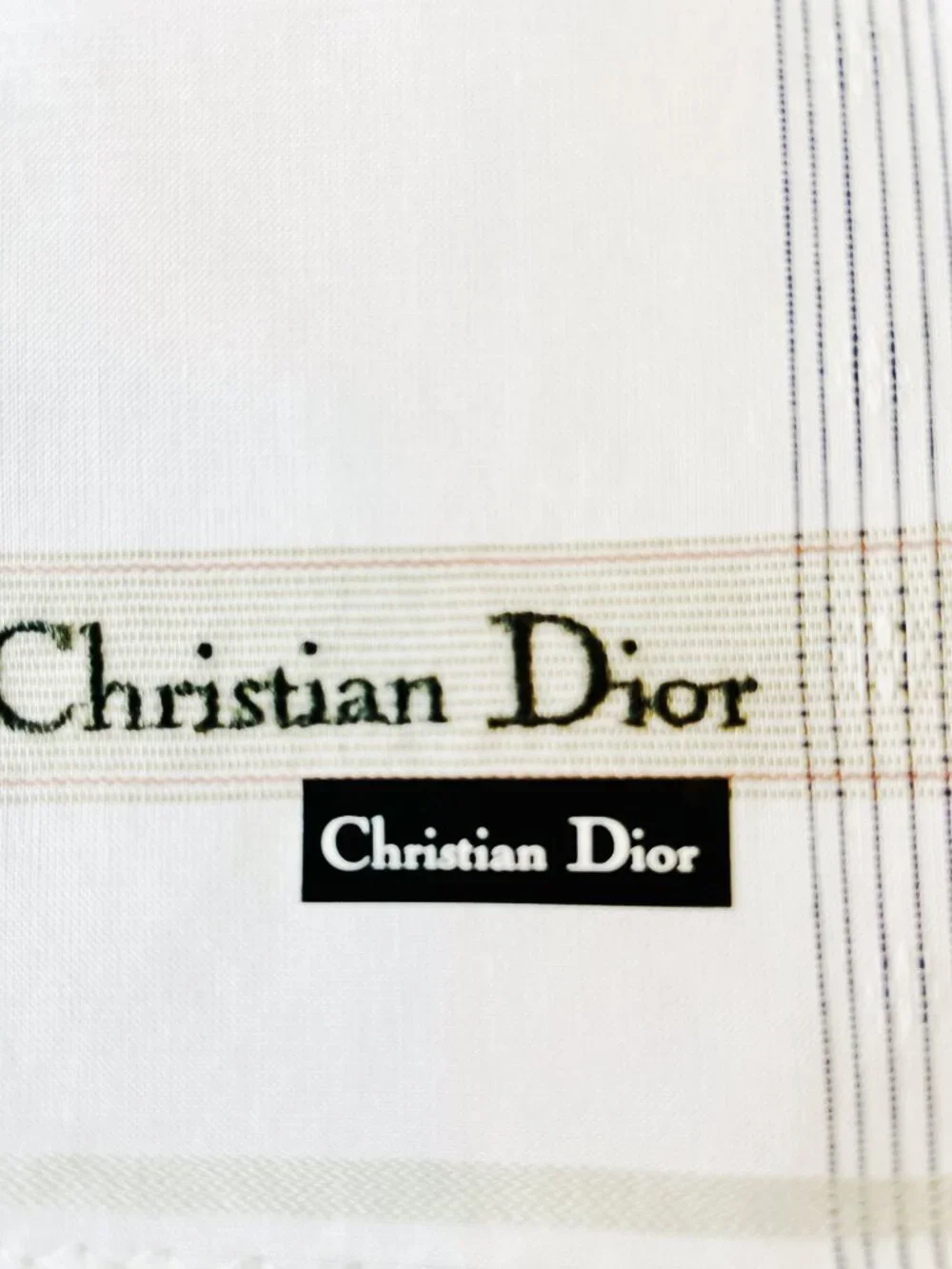 NWT Christian Dior Cotton Handkerchief Scarf Embroidered Logo